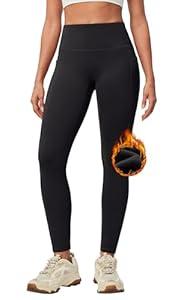 IUGA Women's Fleece Lined Leggings with Pockets Winter Warm Thermal Leggings for Women High Waisted Yoga Pants Black