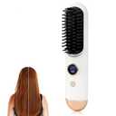 2026 New Cordless Travel Hair Straightener Brush, Mini Portable Flat Iron Comb for Women, 9 Adjustable Heat Settings Fast Heating for Short Hair & All Hair Types(Beige)