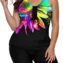 LALAGEN Womens 2025 Plus Size Tankini Swimsuits Rash Guard Capris Athletic Two Piece Swimwear Bathing Suits for Women (4X-Large)