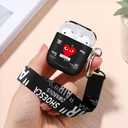 for Airpods 2nd Generation Case, Cute Cool Red Heart Pattern Protective TPU Soft Cases for Airpods Case 2nd/1st Gen, Shockproof for Airpods Case Men Women with Lanyard & Keychain