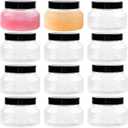 TUZAZO 8 Oz Plastic Container Tuscany Jars with Lids BPA Free, 12 Pack Empty Round Clear Cosmetic Containers Body Butter Jars for Lotion, Cream, Gel, Sugar Scrub