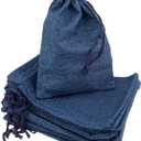 Palmhomee Pack of 25 Burlap Gift Bags with Drawstring Linen Jewelry Pouches Wedding Hessian Jute Bags for Birthday and Treat Pouches Party Wedding Favors Gift (6x8 Inch, Navy Blue)