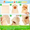 Liliful 4 Pack Birdhouse Kit DIY Wooden Bird House with Paint and Paintbrushes Arts and Crafts Painting Kits for Boys Girls Adults Build Paint Christmas Birthday Indoor Outdoor Craft (Classic Style)