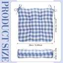 Geetery 4 Pack Chair Cushions for Dining Chairs, 16" x 15" Blue and White Kitchen Chair Cushions with Ties Buffalo Plaid Soft Comfy Seat Pads for Home Office Living Room Outdoor Indoor, 16.14 X 14.96 X 3.15 Inches