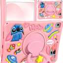 JoySolar for iPad mini 5th Case - for iPad mini 4 Case,Soft Silicone Cute Cartoon Tablet Case with Rotating Stand & Detachable Shoulder Strap, Shockproof Tablet case for Kids Girls, Pink