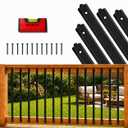 29.5" Black Aluminum Deck Balusters 65 Pack, Side Mount Anti-Bend
0.1" Thick Solid Aluminum, Salt-Spray Tested Coating, Stainless Screws, for Wood/Composite/Metal Railing & Stairs