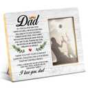 Yuzi-n Dad Gift From Daughter Son, Best Father Gifts Idea, Meaningful Gift for Father, to My Dad I Love You Wood Picture Frame for 4x6 Inches Photo