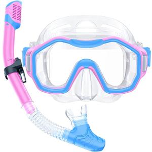 Snorkeling Gear for Adults, Dry-Top Snorkel Set, 180°Panoramic Wide View Diving Mask Breathing Freely Snorkel Mask for Snorkeling Scuba Diving Swimming Travel