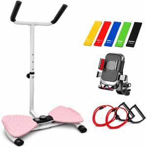 Twist Board Exercise Equipment with LCD Display, Waist Twister Machine with 5 Resistance Bands, 330 lbs Capacity Core Workout Board for Home Gym Fitness