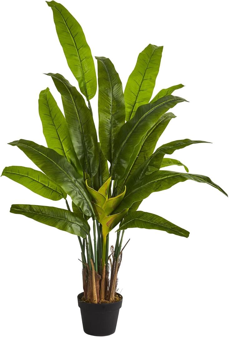 Nearly Natural 4.5 Traveler's Palm Tree Artificial Plant, 7" D x9.5 W x4.5 Ft, Green