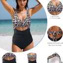 HXN Women's One Piece Swimsuit Tummy Control Bathing Suit Color Block Cutout Slimming Swim Suit Swimwear 2025 (L)