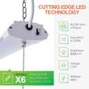 1 Pack LED Shop Light 4FT 48W Linkable Utility Integrated Ceiling Lighting Fixture, 3 Colors Selectable Hanging&Ceiling Mount with Pull Chain LED Workbench Light for Workshop,Garage