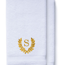 Monogrammed Hand Towels for Bathroom Kitchen Makeup | Personalized Gift for Wedding-Bridal | Roman Font Custom Luxury Turkish Towel | Spa Collection, Oversized, 16 X 30 Inch, Set of 2