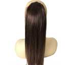 Clip in Ponytail Extension Medium Brown Pony Tails Hair Extensions for Women Long Straight Ponytail Hair piece Human Hair Versatile Pony (4#, 16 inch)