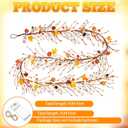 Thanksgiving Garland with Lights 9.84 ft Fall Decor Garland with Artificial Berries Pumpkins Maple Leaves Thanksgiving Decorations for Harvest Party Home Mantel Fireplace Table Wall Decor