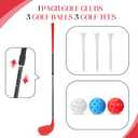 Realspring Backyard Golf Club Set Adjustable Golf Club for Backyard Game Plastic Chipping Clubs Plastic Balls Outdoor Indoor Training Practice Gift for Adults(Red,Right Hand)