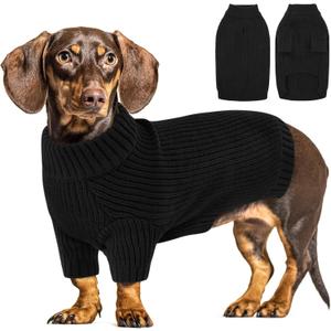 Queenmore Dog Sweaters for Medium Dogs Boy,Medium Dog Sweater,Dogs Christmas Sweaters,Thick Knit Turtleneck Pullover,Extremely Soft & Warm Pet Winter Clothes for Girl Male Female (Black)