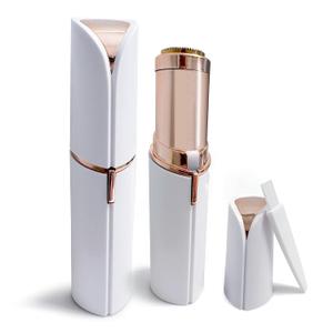 Luxury Facial Hair Removal Device for Women and Men - Portable Best Face Shaver/Trimmer for Chin, Upper Lip in White & Rose Gold, Pack of 5