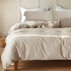 FALUCA French Linen Duvet Cover Set 3-Piece Queen (88"x92") - Soft & Comfortable Linen-Cotton Blend, Breathable Farmhouse Bedding for All Seasons& Luxury Home Decor, Linen