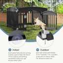 DUMOS Plastic Dog Playpen, 24 Inch 4 Panels Small Pet Fence Play Pen | Foldable, Indoor Outdoor Portable Exercise Playpen with Door, RV Camping, Puppy Small Medium Dog, Black