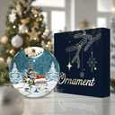 6 x Funny Cat Ornament 2025, White Elephant Gift  Holiday Decoration with Kitten in Santa Hat Watching Santas Sleigh  Cute Pet Lover Gift  Rustic Farmhouse Xmas Tree Keepsake