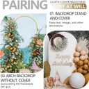 Arch Backdrop Stand and Cover Set, 2 Metal Balloon Arch Backdrop 7.2ft 6ft, Gold Arched Stand Frame for Wedding, Parties,Birthday,Decorations (White,7.2ft+6ft)