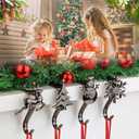 Christmas Stocking Holders for Mantle, Christmas Stocking Hangers for Mantel Set of 4 Fireplace Stocking Holders for Mantle Stocking Holders for Mantle Set 4 Christmas Stocking Hooks for Mantle Bronze