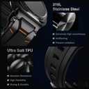 ULTIMAL Watch Band for Samsung Galaxy Watch Ultra 47mm (2025/2024) Compatible with Samsung Watch Strap Bands for Men Sport Bands for Watch Rugged Premium TPU & Metal (Black+Black)