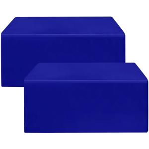 HolidayIdeas Fitted Royal Blue Table Covers - 96 x 30 Inch - 2 Pack Rectangle Tablecloths for 8 Foot Tables, Polyester Fabric Tablecloth for Parties, Trade Show, Farmers Market