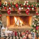 10x10ft Christmas Fireplace Theme Backdrop - Xmas Party Banner & Child Christmas Decoration Background for Family Party
