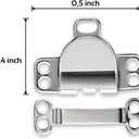 3 x Metal Bra Hook & Eye Fasteners - Pack of 4 (0.5 inch wide-0.4 inch long, Nickel)