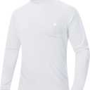 ZITY Men's UPF 50+ Sun Protection Shirts Long Sleeve Lightweight Rash Guard UV SPF Fishing Hiking Running Workout T-Shirt (White, M)