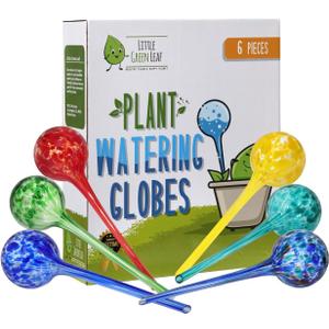 Automatic Plant Watering Globes Self Watering Planter Inserts (Set of 6) | Hands Free Multicolor Glass Bulbs | Planter Spikes to Support Indoor & Outdoor Plant Health (350ml)
