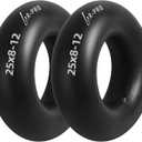 AR-PRO Heavy-Duty 25x8-12 Inner Tubes Universal 25x9-12, 25x10-12 for ATV/UTV, Lawn Tractor, Golf Cart, Snow Blowers, and More - With TR6 Metal Valve Stems - Made from Durable Butyl Rubber (2-Pack)