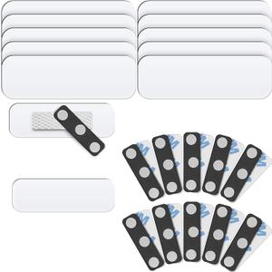 Mifflin-USA - Blank Name Tags with Magnetic Backing - 10 Pack, 1 x 3 - ID Badge Holders with 3 Strong Neodymium Magnets - Customizable & Reusable Badges with Round Corners