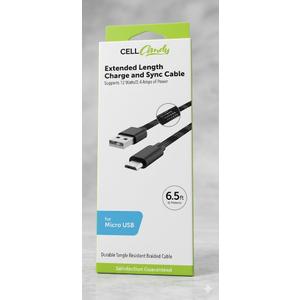 6 1/2 Extended Length Charge and sync Durable Tangle Resistant Braided Cable