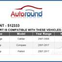 Autoround 512333 4WD/AWD Rear Wheel Bearing and Hub Assembly Compatible with Compass Patriot 2007-2017, Dodge Caliber 2007-2008 5 Lug