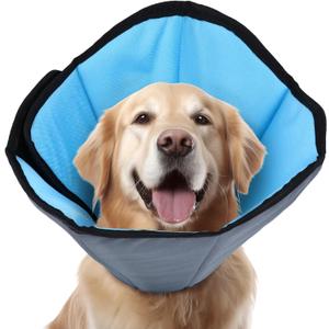 Dog Cone Collar for Dogs After Surgery Extra Long, Adjustable Comfy Dog Elizabethan Pet Collar Cone for Large Dogs Anti-Lick Protective Wound (M (Neck Girth: 9.5-12.7in), Blue)