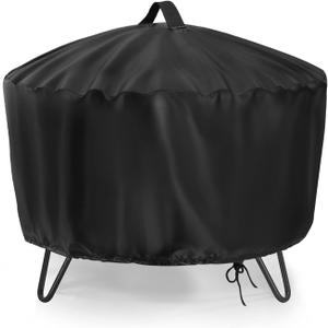 Fire Pit Cover Round 25 inch,Outdoor Wood Smokeless Firepit Cover Round,Waterproof Small Firepit Cover 600D- 25 X 25 X 18 Inch