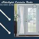 ARNORX Cafe Curtain Rods for French Door - 2 Pack, Adjustable 16-28 Inch, 3/8" Diameter, White Screw Mount Recommended for Daily-Use Doors, Adhesive for Lightweight Curtains & Low-Traffic Doors