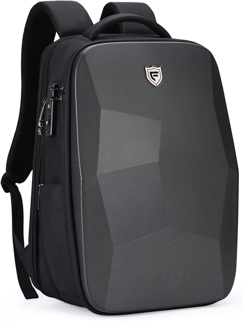 FENRUIEN Hardshell Backpack Expandable,Anti Theft Laptop Backpack for Men with USB Port,Water Resistant Computer Bag 17.3 Inch for Travel/Business