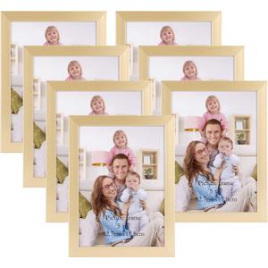 Giftgarden 5x7 Picture Frame Gold Set of 7, Multi Modern 5 x 7 Frames for Wall or Tabletop Display, Golden
