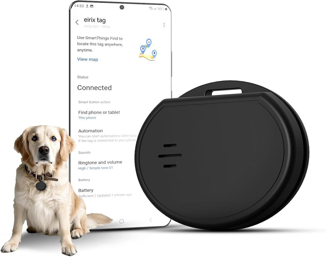 Smart Tags for Samsung- 1 Pack, Work with Samsung Smart Things app-IP67 Waterproof, Bluetooth Tracker Tags,Key Finder and Item Locator for Keys, Bags,Luggage Pets,Cats Dogs (Samsung Only)