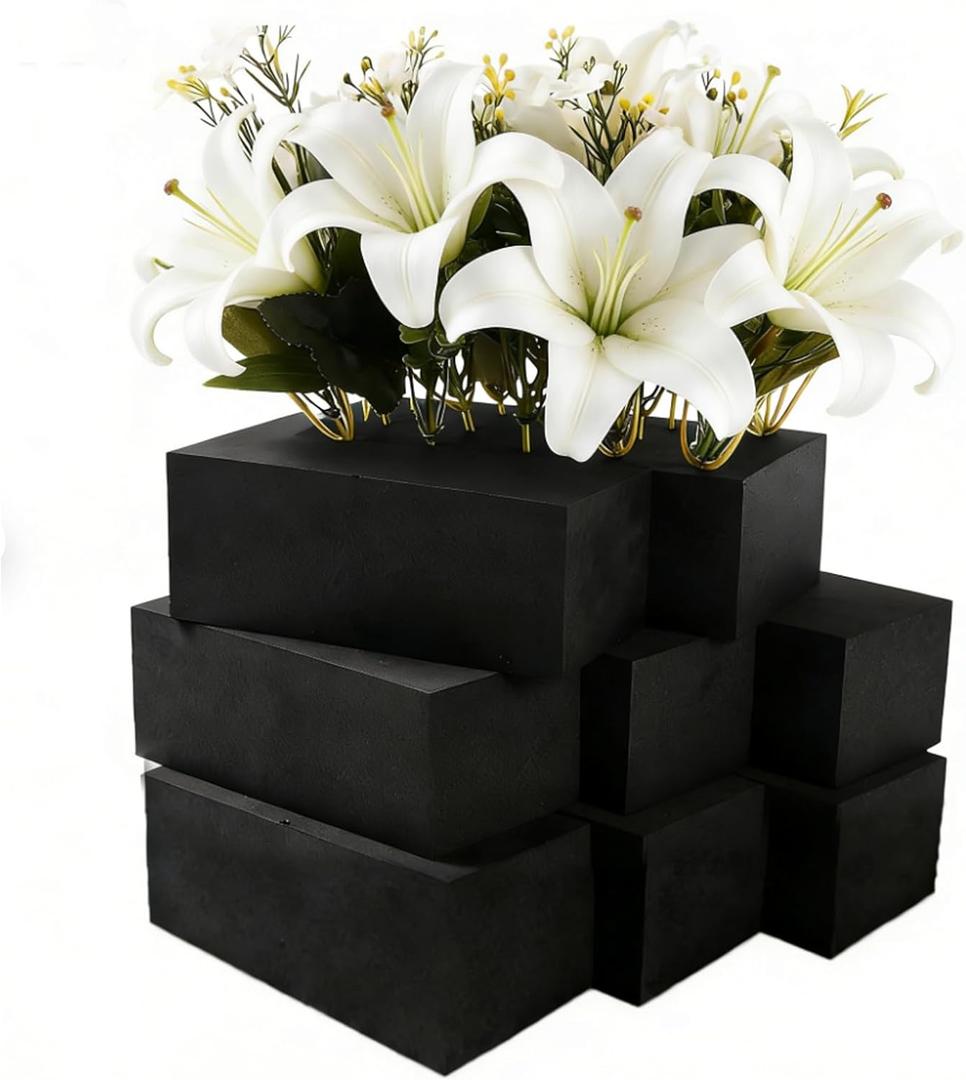 12 Piece Reusable Floral Foam Blocks, 9 x 3 x 3 Inch, Water Resistant, for Artificial Flower Arrangements, Outdoor Planters, Wedding Decor (12, 9 * 3 * 3)