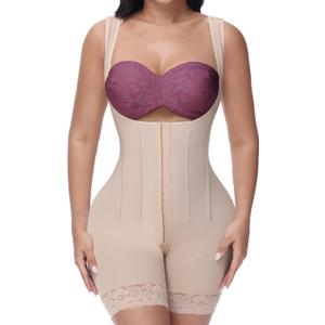 SHAPSHE Fajas Colombianas Moldeadoras Tummy Control Shapewear for Women Tummy Tuck Compression Garment with Steel Bones (Large, Tan)