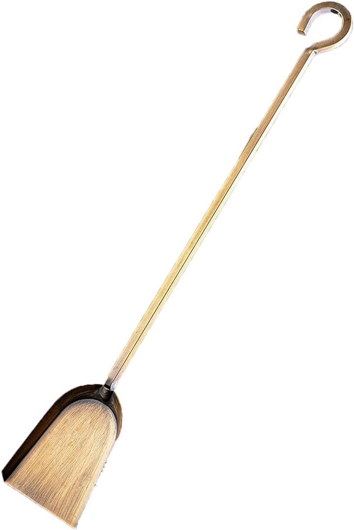 Compact 25" Brass Plated Fireplace Ash & Coal Shovel, Small Snow Shovel