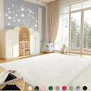 4x6 Rugs for Living Room, Large Fluffy Cream White Area Rugs for Bedroom, Soft Carpet Shag Kids Rug with 4 Non-Slip Rug Pads (4ft x 6ft, Cream White)