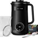 32oz Automatic Soy Machine for Homemade Almond, Oat, Coconut, Soy, Plant Based Milks and Non Dairy Beverages with Delay Start/Keep Warm/Self-Cleaning/Boil Water, Black