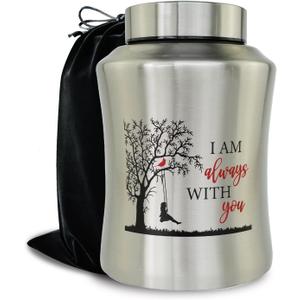160 lbs Large Urns for Adult Male Female Ashes, Decorative Funeral Cremation Keepsake Memorial Urn for Human Women Man Mom Dad Remains with Velvet Pouch(I AM Always with You)