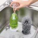Comsnows 1PCS Glass Cleaning Brush with Suction Cup, Kitchen Bottle and Wine Cup Cleaner, Stable Washing for Cups, Mugs, Decanters and Jugs, Green
